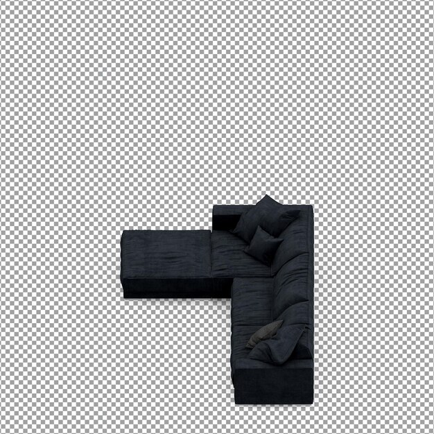 Rendering 3D del divano minimalista isolato