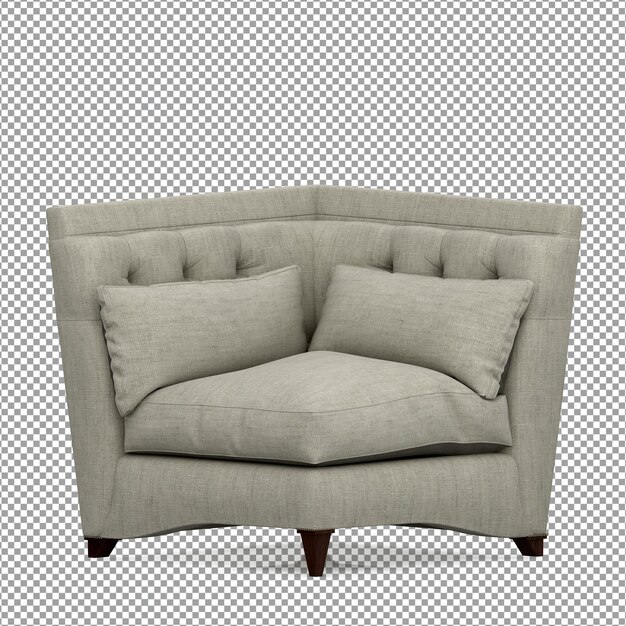 Rendering 3D del divano minimalista isolato