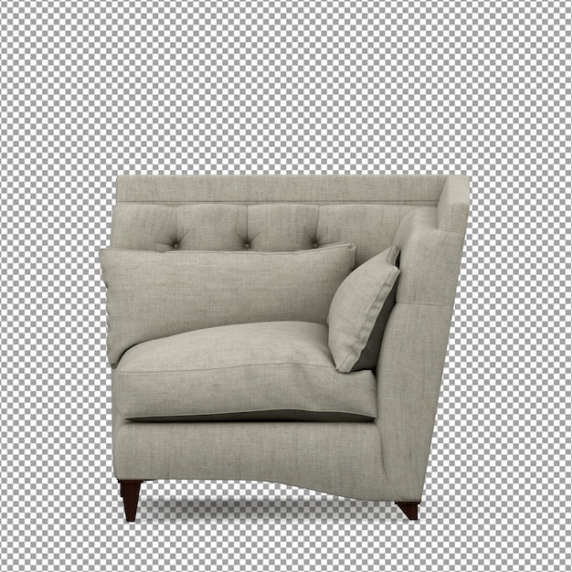 Rendering 3D del divano minimalista isolato