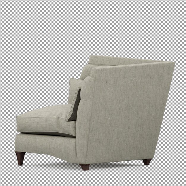 Rendering 3D del divano minimalista isolato