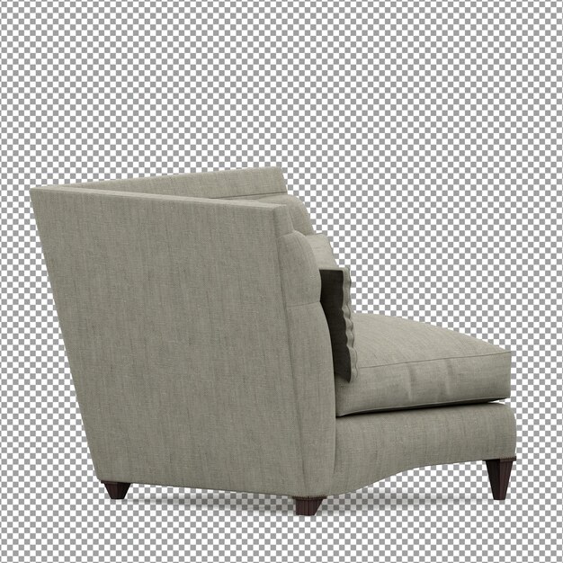 Rendering 3D del divano minimalista isolato