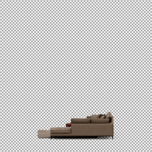 Rendering 3D del divano minimalista isolato