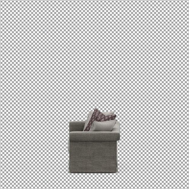 Rendering 3D del divano minimalista isolato