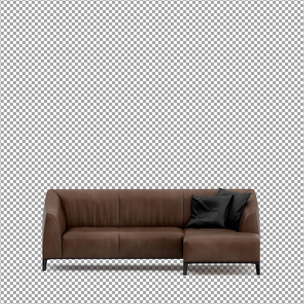 Rendering 3D del divano minimalista isolato