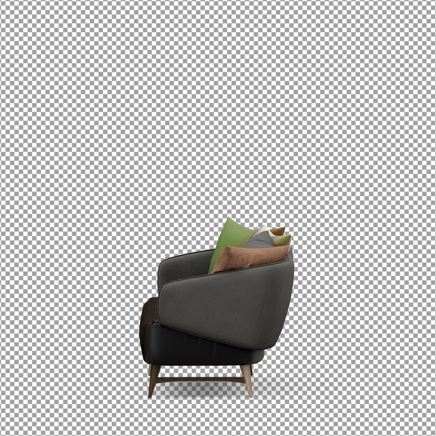 Rendering 3D del divano minimalista isolato