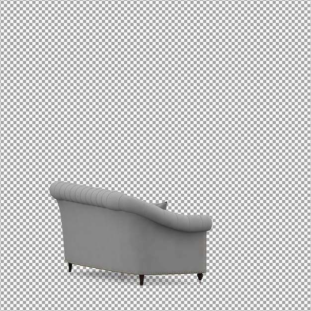 Rendering 3D del divano minimalista isolato