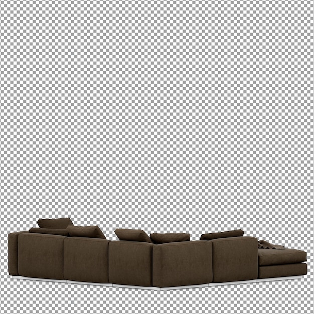 Rendering 3D del divano minimalista isolato