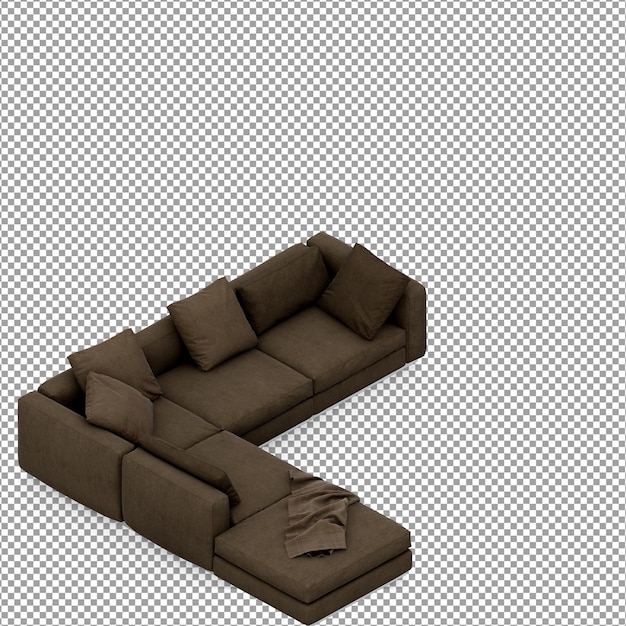 Rendering 3D del divano minimalista isolato