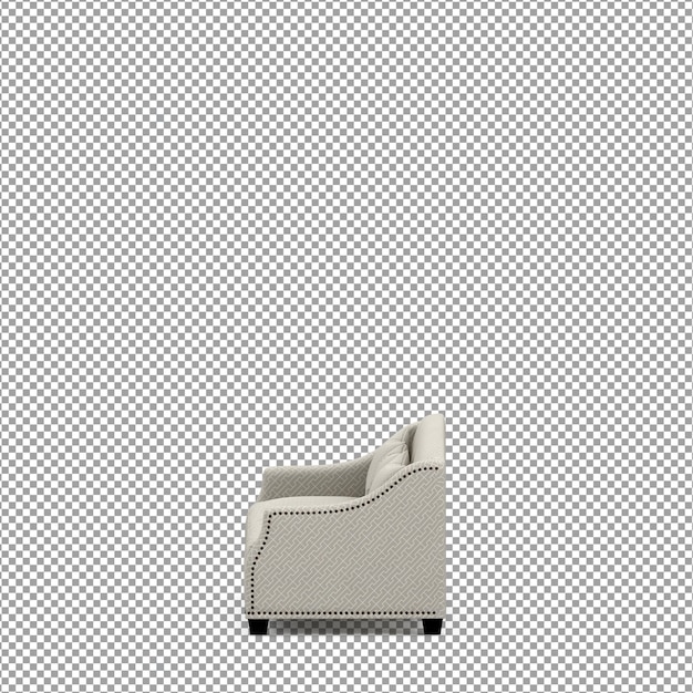 Rendering 3D del divano minimalista isolato