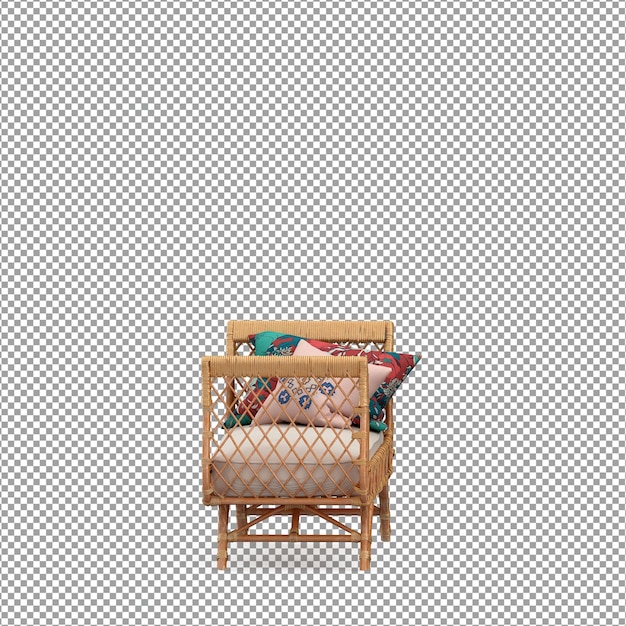 Rendering 3D del divano minimalista isolato