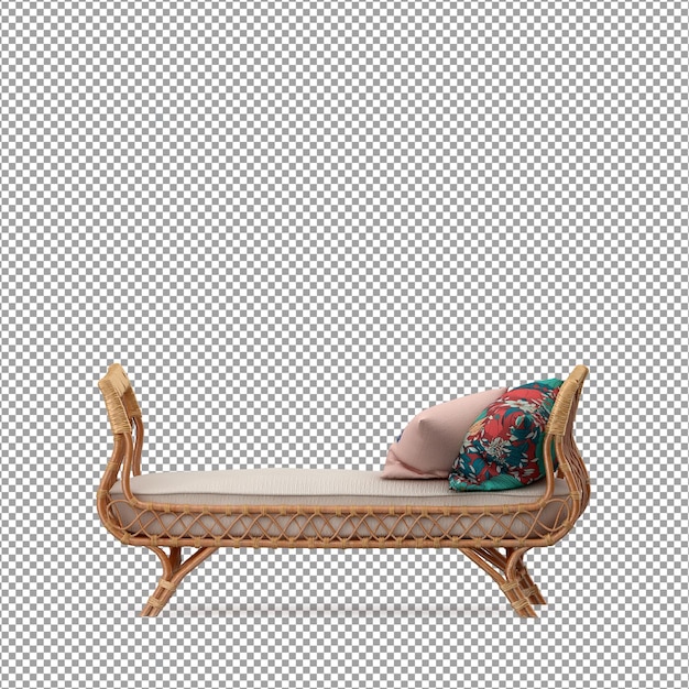 Rendering 3D del divano minimalista isolato