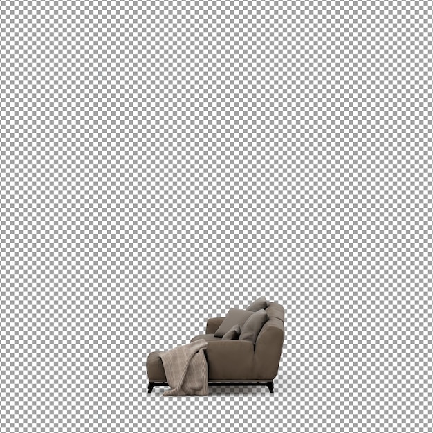 Rendering 3D del divano minimalista isolato