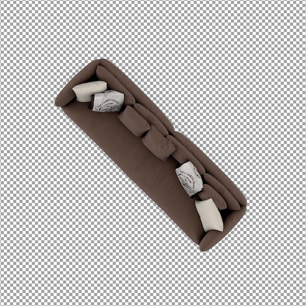 Rendering 3D del divano minimalista isolato