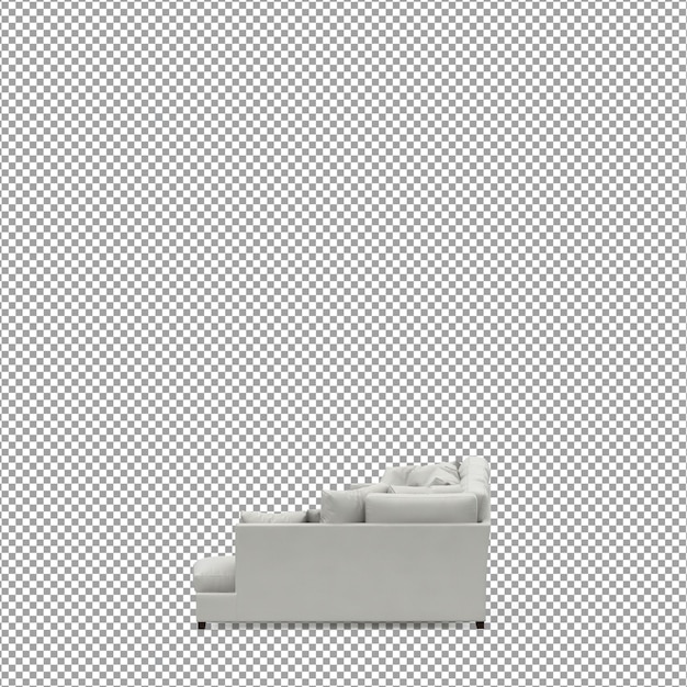 Rendering 3D del divano minimalista isolato