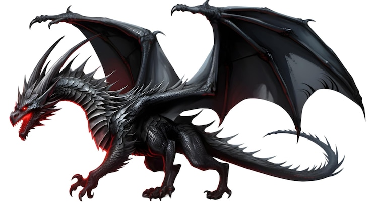 PSD rendering 3d del drago nero