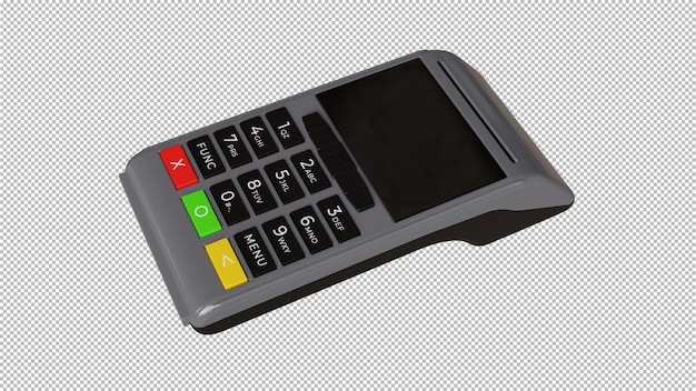 Rendering 3D del lettore di carte di credito isolato