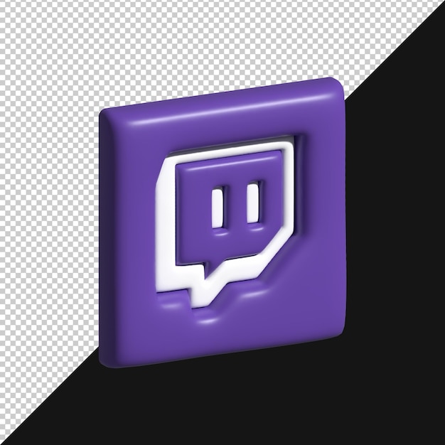 Rendering 3D del logo di Twitch