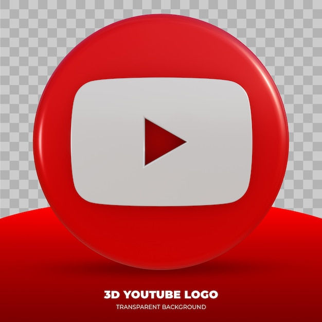 Rendering 3D del logo di Youtube