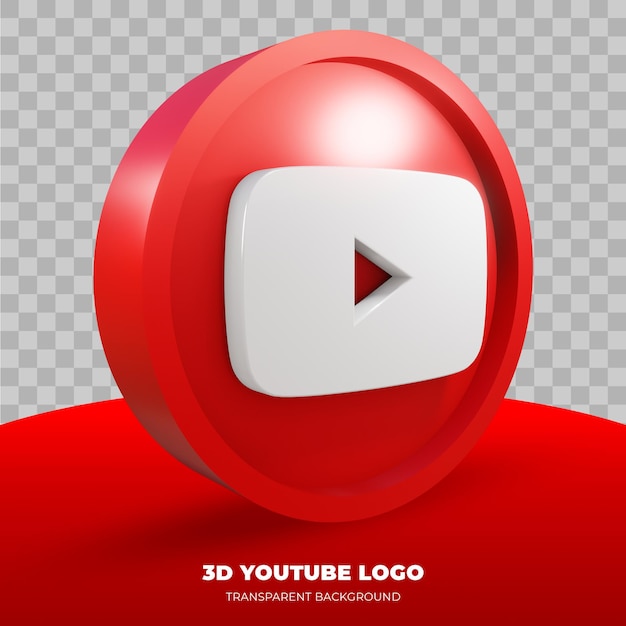 Rendering 3D del logo Youtube isolato