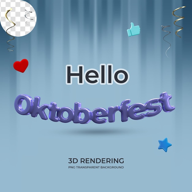 Rendering 3d del modello del manifesto dell'Oktoberfest