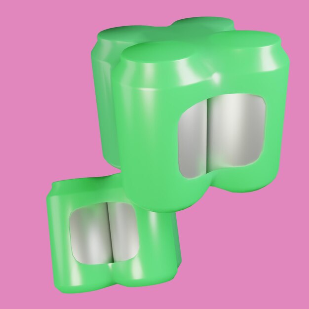 Rendering 3D del modello della lattina di ferro