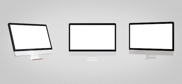 Rendering 3D del monitor del PC su sfondo trasparente