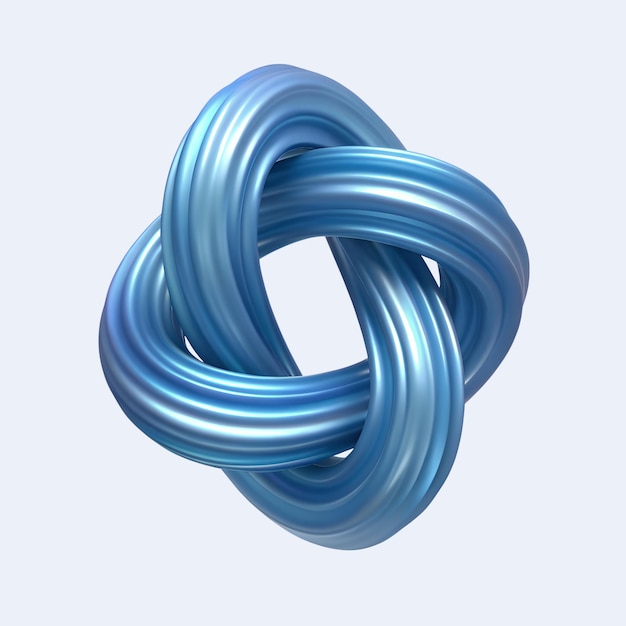Rendering 3D del nodo contorto blu