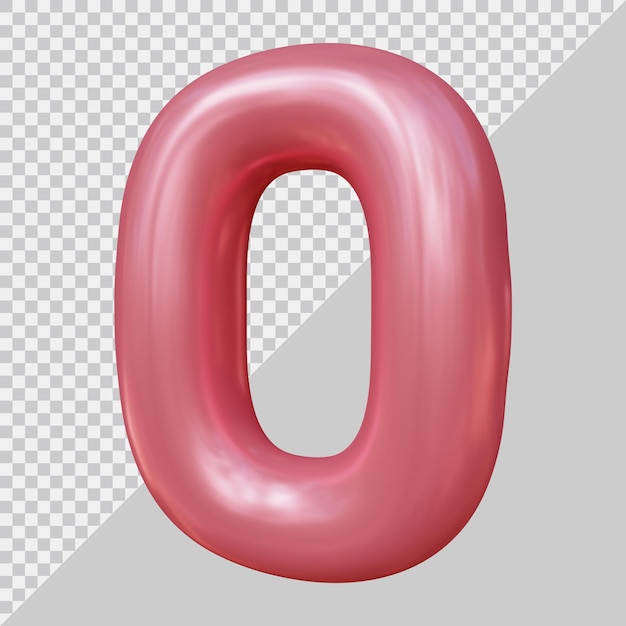 Rendering 3D del numero 0 con stile moderno