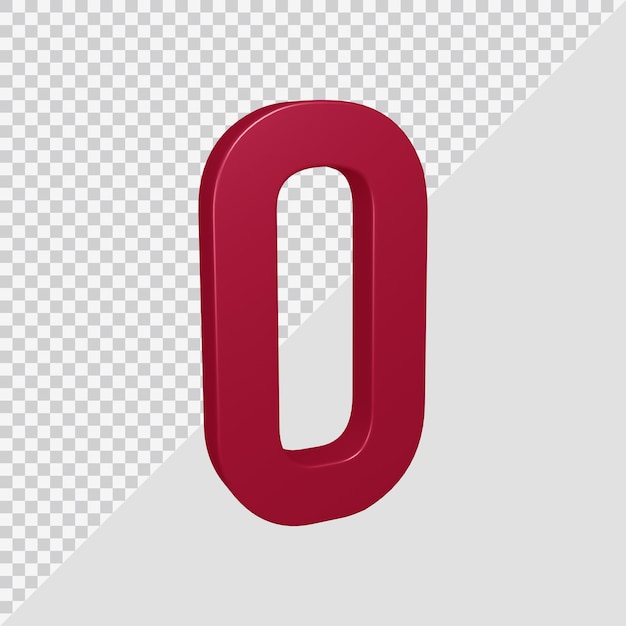 Rendering 3D del numero 0