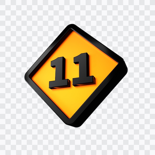 Rendering 3D del numero 11