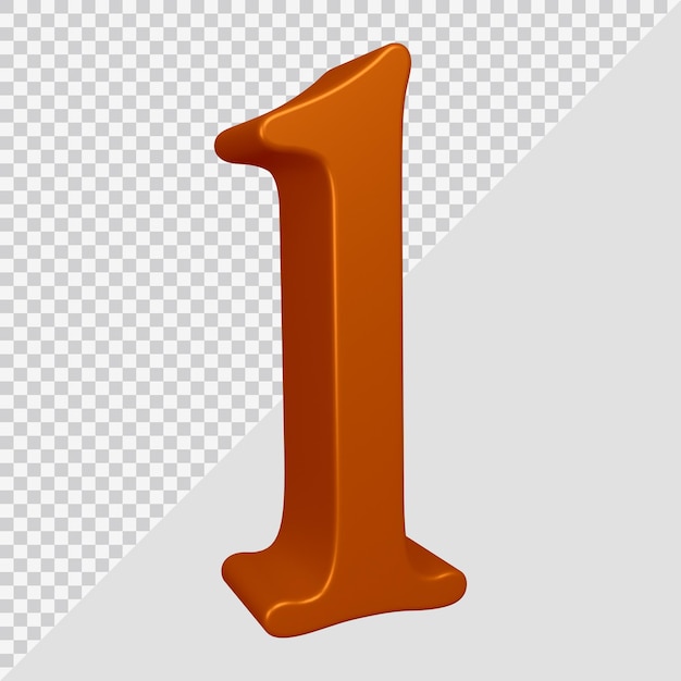 Rendering 3D del numero 1