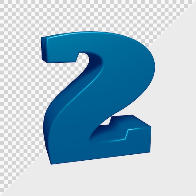 Rendering 3D del numero 2