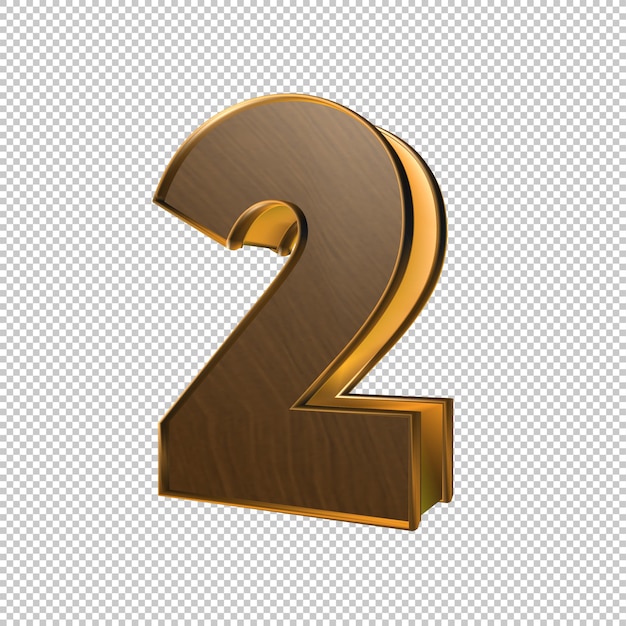 Rendering 3D del numero 2