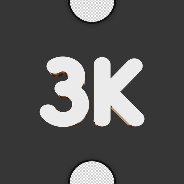 Rendering 3D del numero 3K