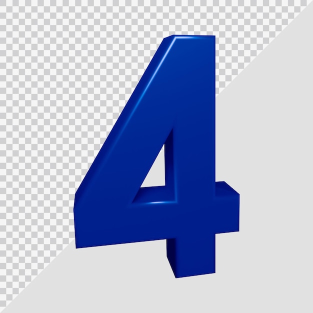 Rendering 3D del numero 4