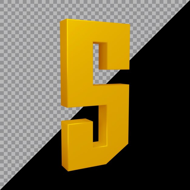 Rendering 3D del numero 5