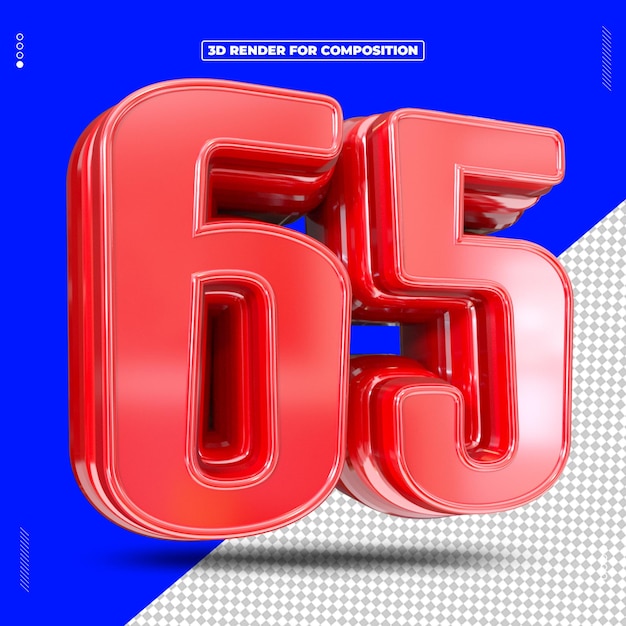 Rendering 3D del numero 65