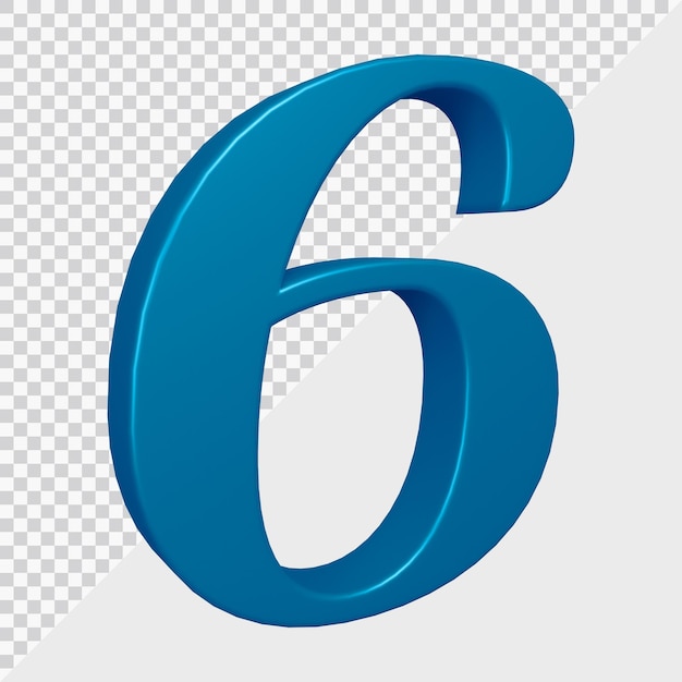 Rendering 3D del numero 6