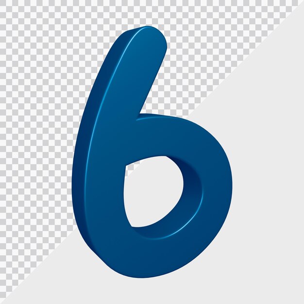 Rendering 3D del numero 6