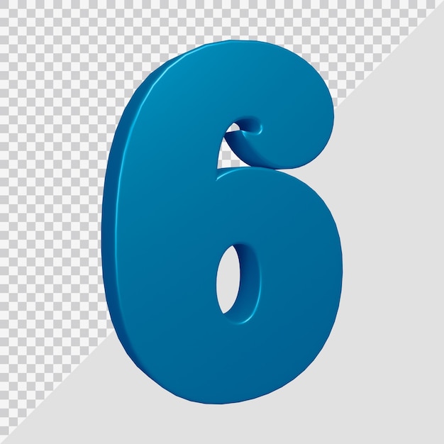 Rendering 3D del numero 6