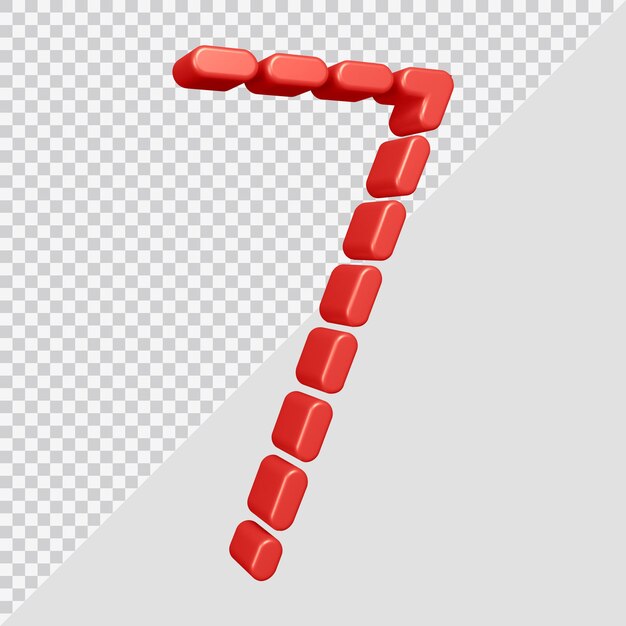 Rendering 3D del numero 7