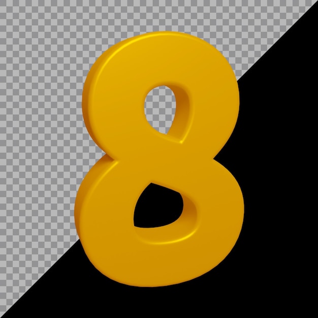 Rendering 3D del numero 8