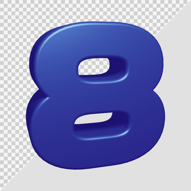 Rendering 3D del numero 8