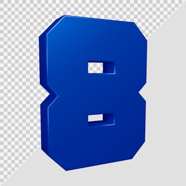 Rendering 3D del numero 8