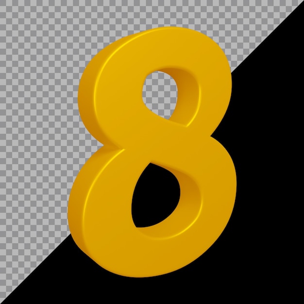 Rendering 3D del numero 8