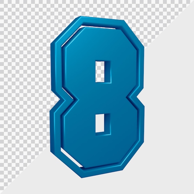 Rendering 3D del numero 8