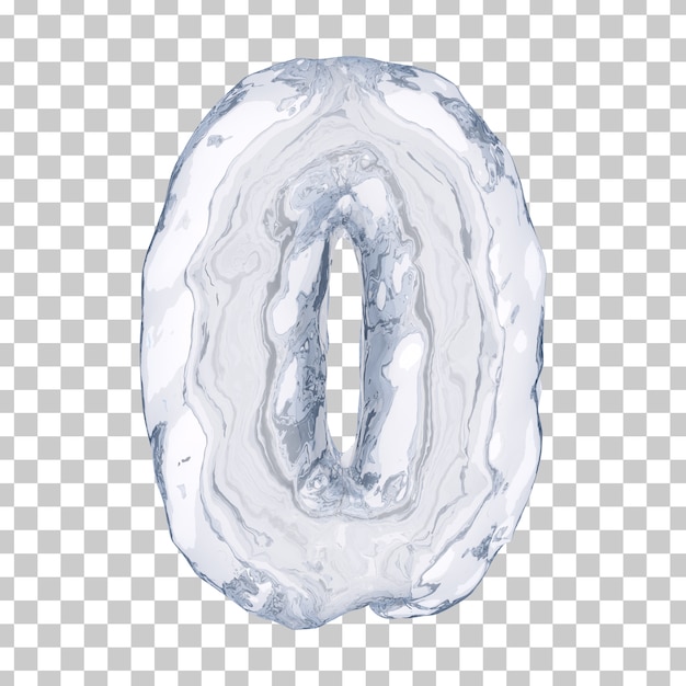 Rendering 3D del numero di ghiaccio 0