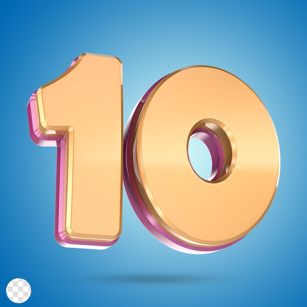 Rendering 3D del numero