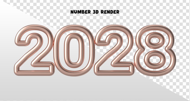 Rendering 3D del nuovo anno 2028