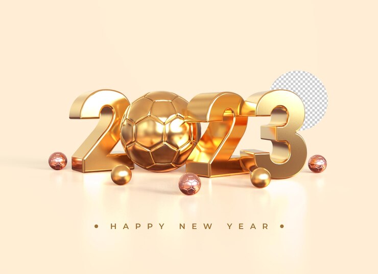PSD rendering 3d del nuovo anno oro 2023 isolato su sfondo trasparente
